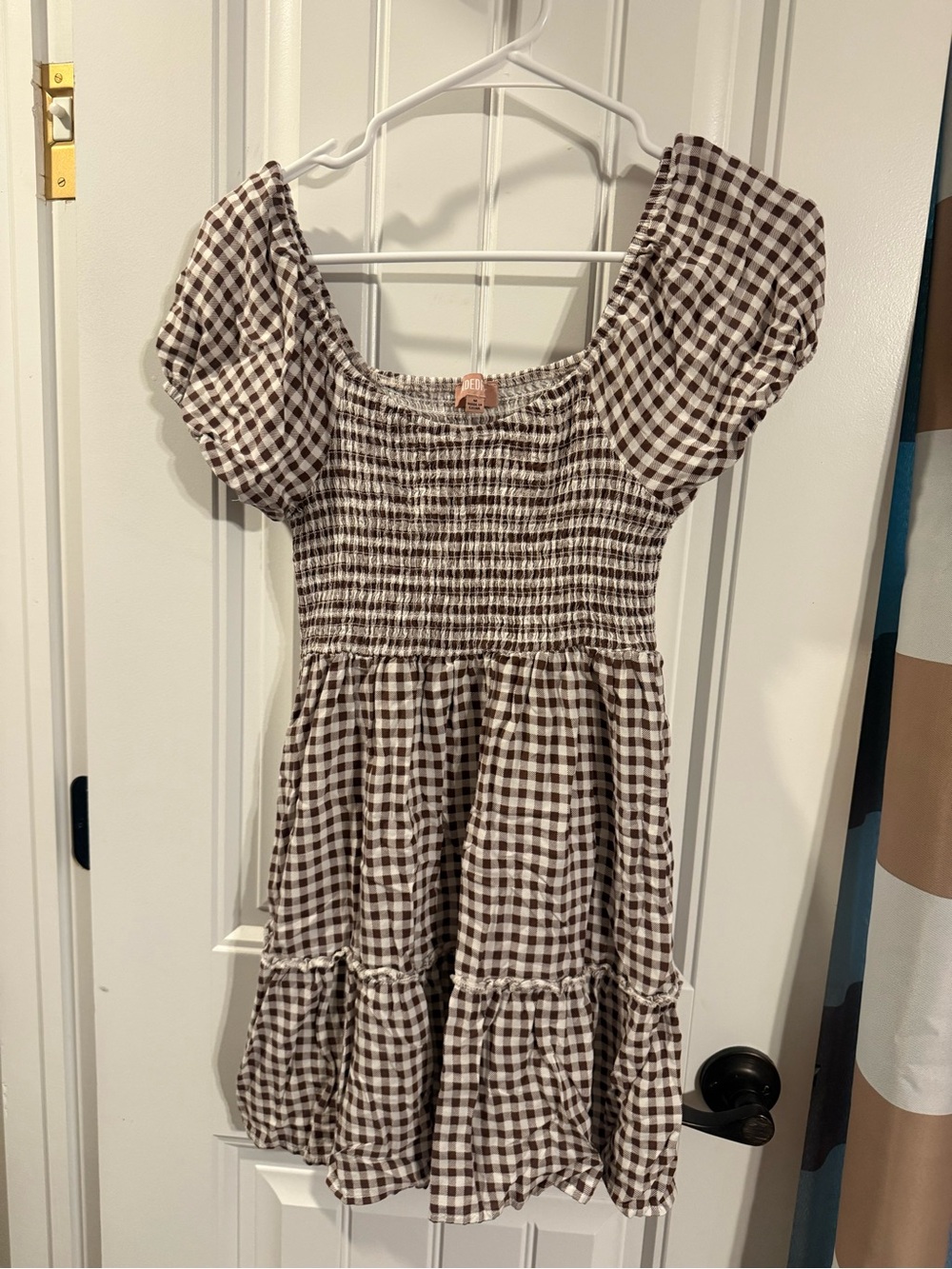 Girls' Brown Gingham Sundress - Unbranded